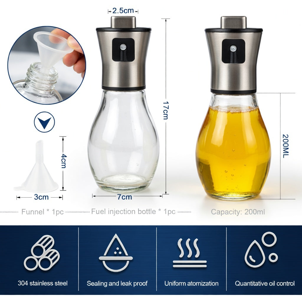 200ML Stainless Steel Olive Oil Sprayer Bottle