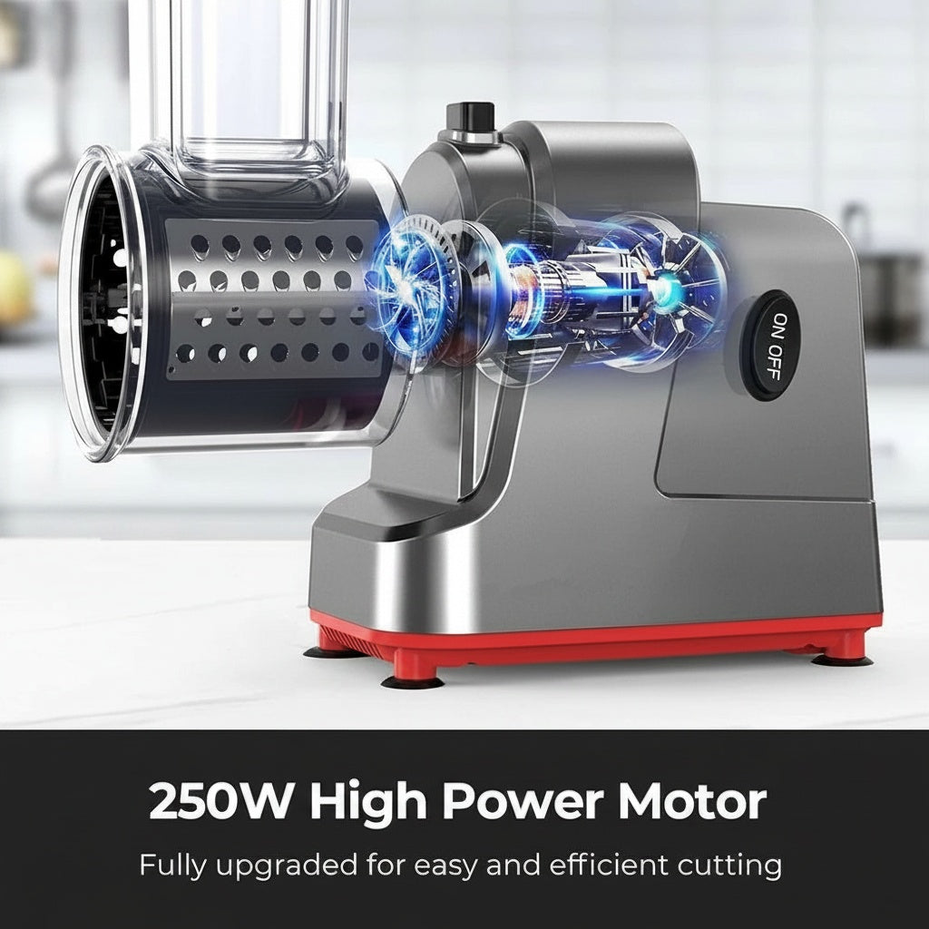 250W Electric Vegetable Slicer & Cheese Grater 5-in-1