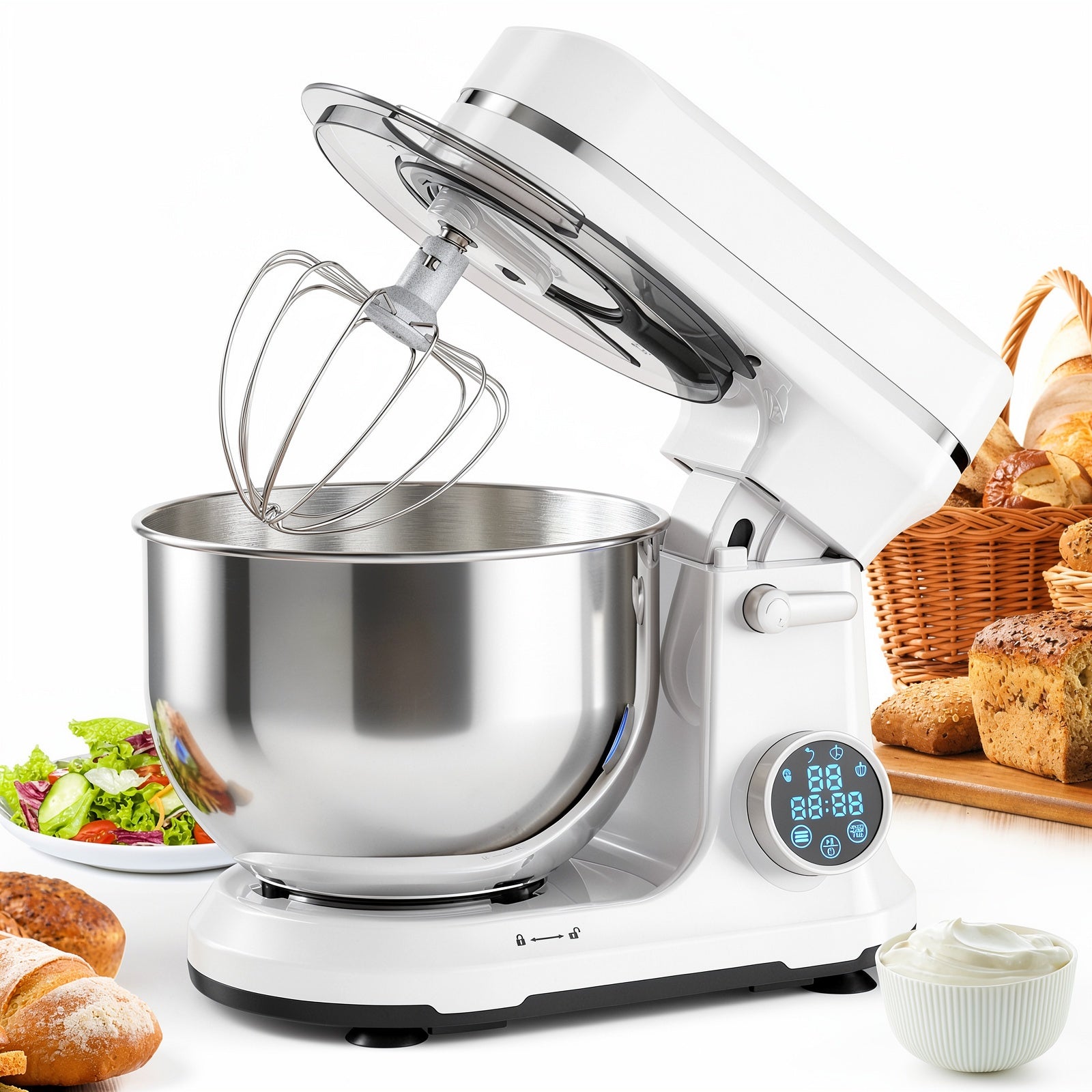1200W Electric Stand Mixer with OLED Display