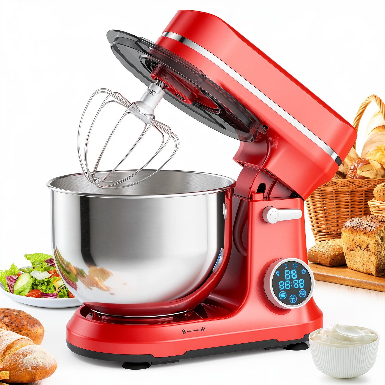 1200W Electric Stand Mixer with OLED Display