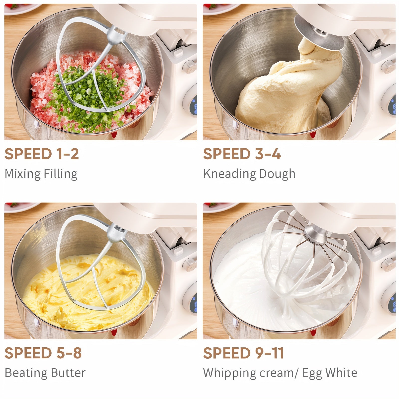 1200W Electric Stand Mixer with OLED Display