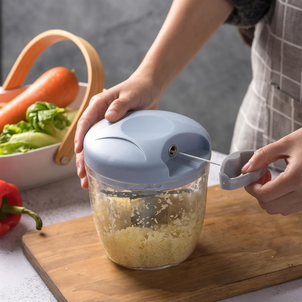 Manual Rope Food Chopper & Garlic Cutter