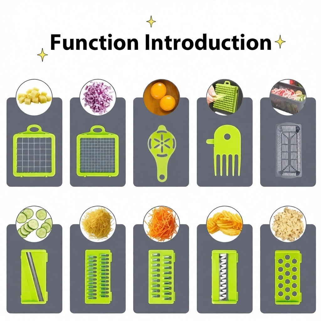 16-in-1 Multifunction Vegetable Chopper & Slicer